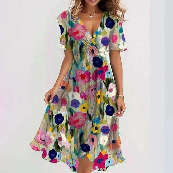 Vivian | Flowing Printed Midi Dress