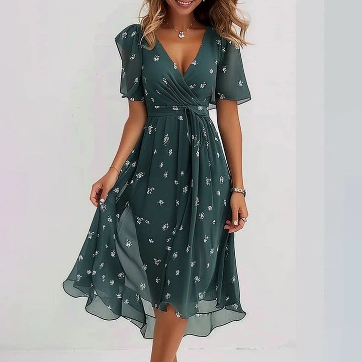 Vivian | Flowing Printed Midi Dress