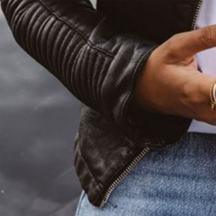 Jade | Quilted Moto Leather Jacket