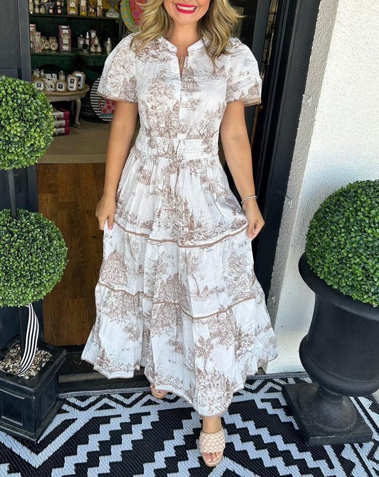 Diana | Printed Tiered Maxi Dress