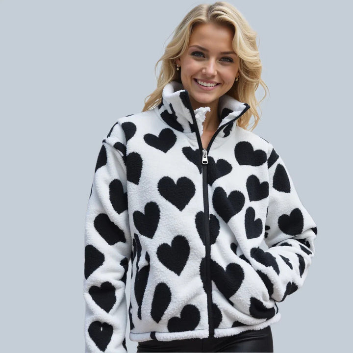 Mina | Heart-Lined Fleece Jacket