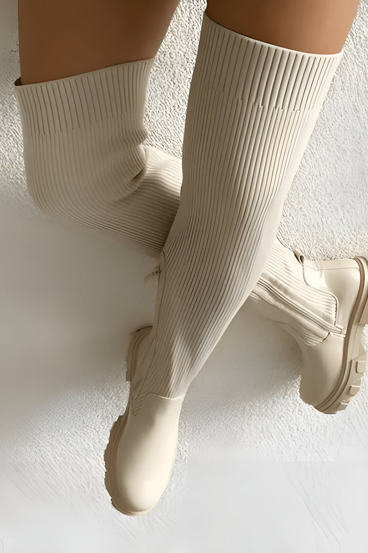 Bianca | Ribbed Over-the-Knee Zip Boots