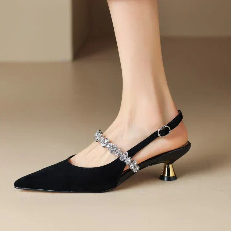 Lydia | Sparkle Strap Kitten Heels