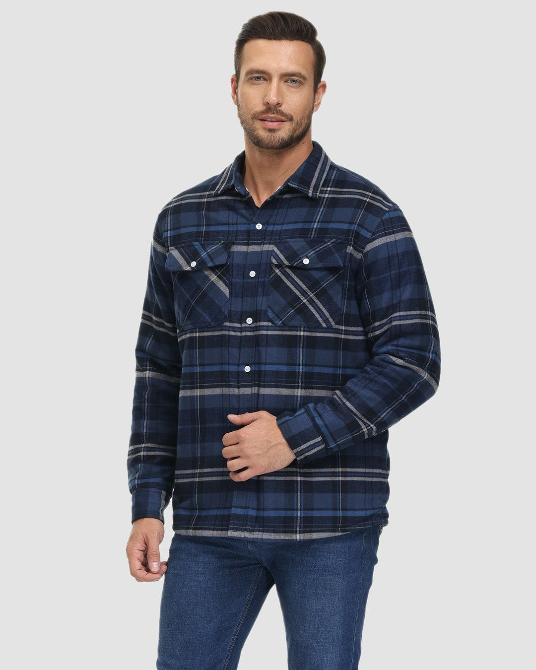 Frank | Sherpa-Lined Plaid Shirt Jacket