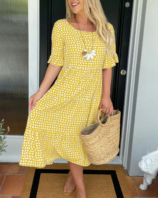 Marlene | Tiered Polka Dot Dress