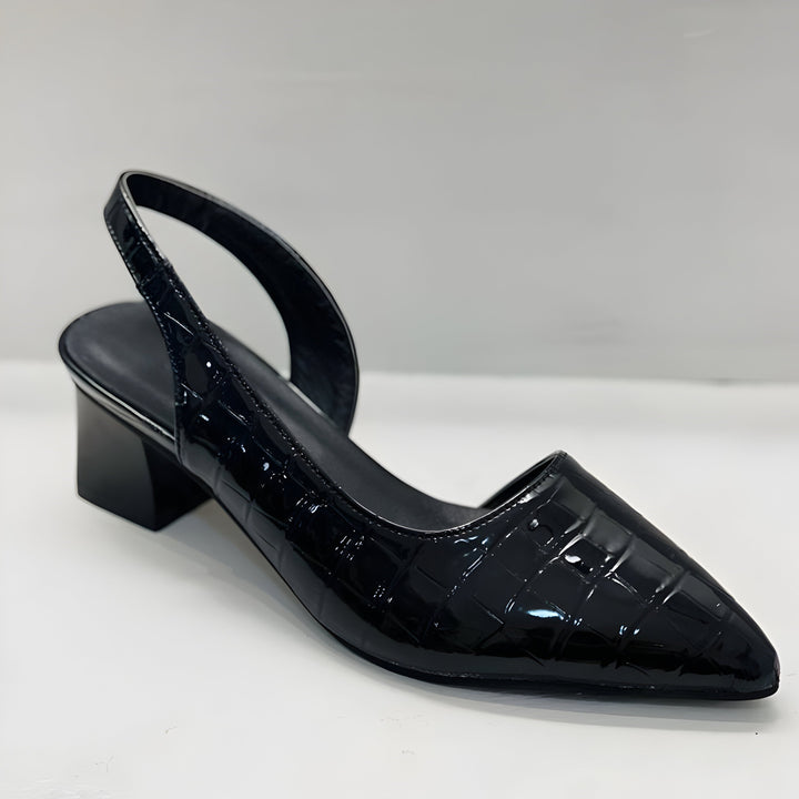 Adele | Croc-Embossed Slingback Heels