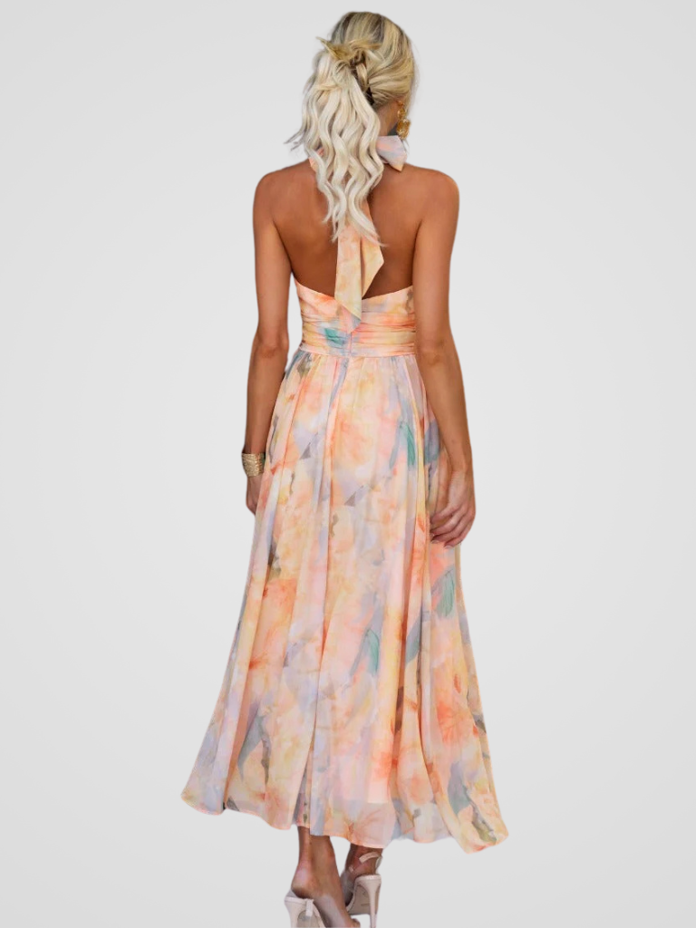 Sabrina | Watercolor Halter Dress