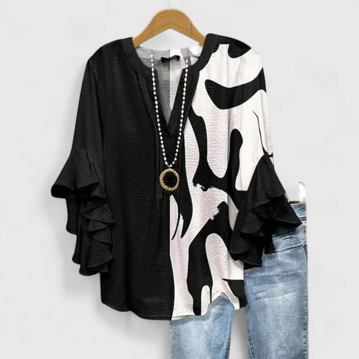 Lorraine | Ruffle Sleeve Floral Blouse