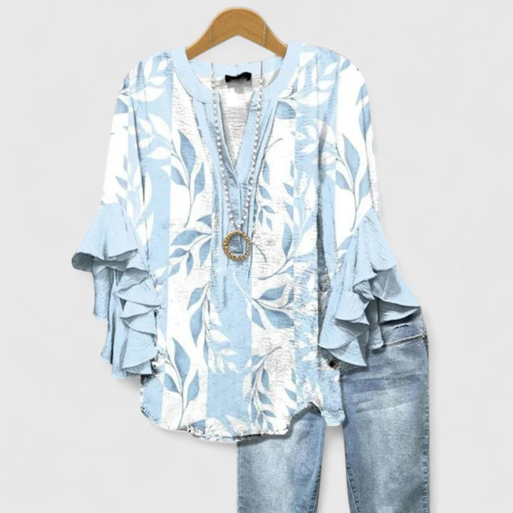 Lorraine | Ruffle Sleeve Floral Blouse
