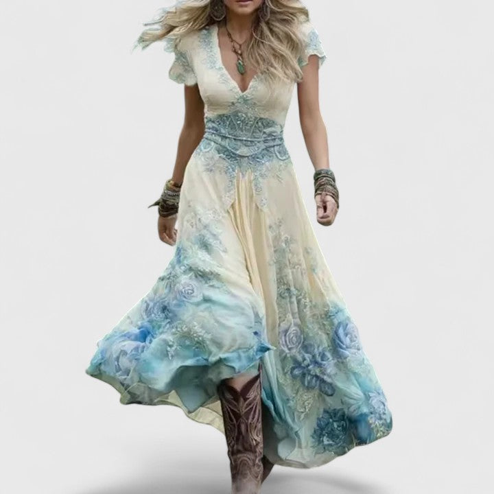 Lilly | Embroidered Boho Maxi Dress