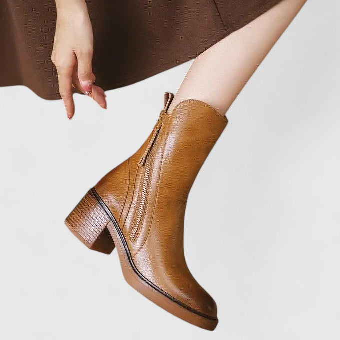 Margot | Side-Zip Block Heel Boots