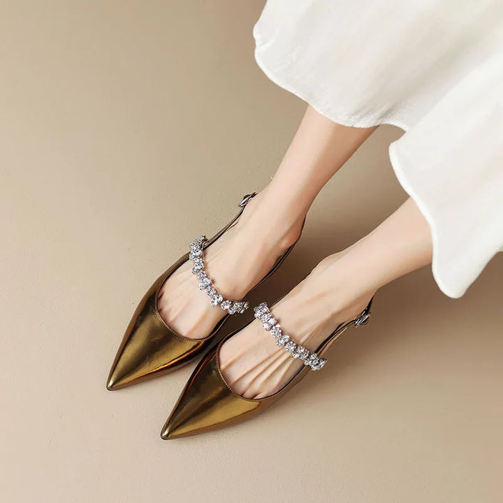 Lydia | Sparkle Strap Kitten Heels