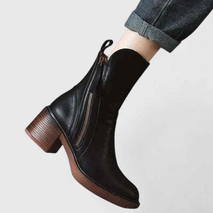 Margot | Side-Zip Block Heel Boots
