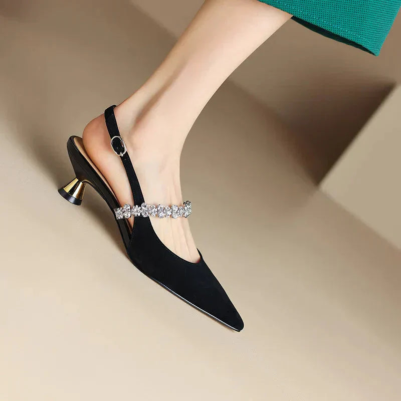 Lydia | Sparkle Strap Kitten Heels