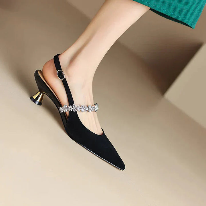 Lydia | Sparkle Strap Kitten Heels