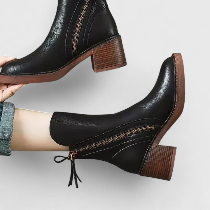 Margot | Side-Zip Block Heel Boots