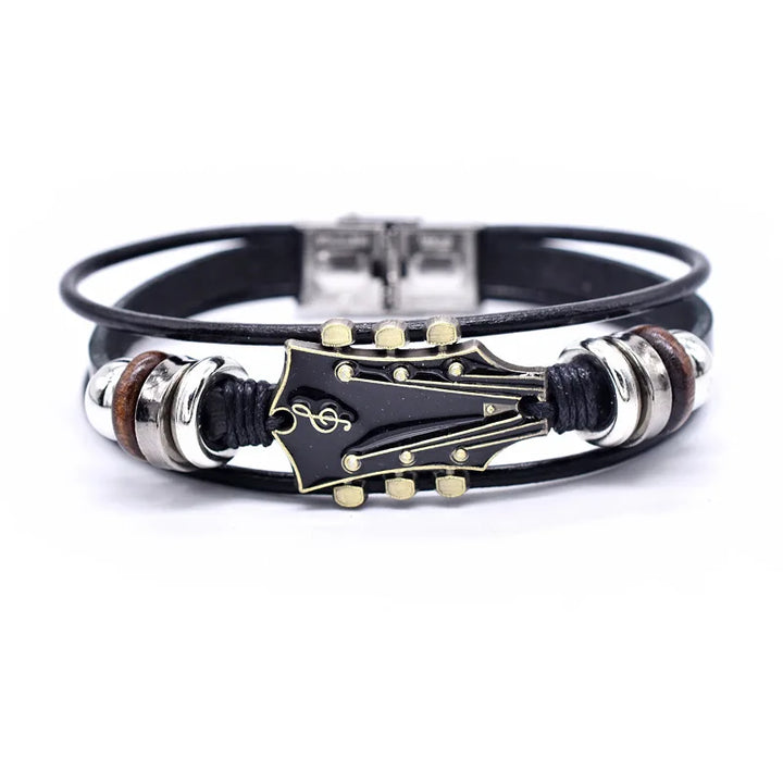 Axel | Guitar Head Leather Bracelet