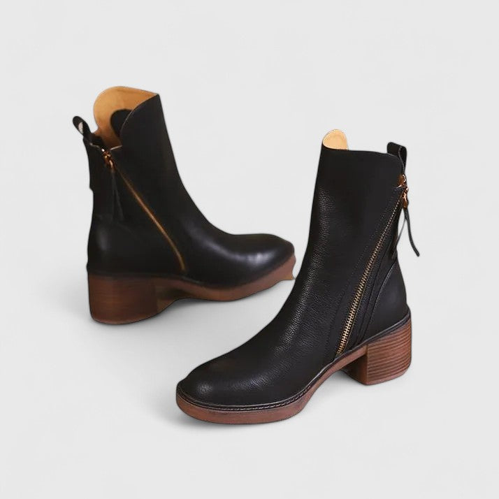 Margot | Side-Zip Block Heel Boots