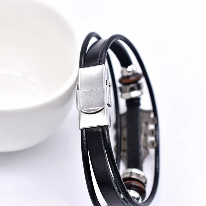 Axel | Guitar Head Leather Bracelet