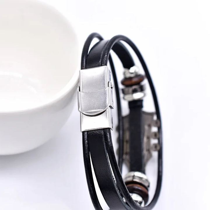 Axel | Guitar Head Leather Bracelet