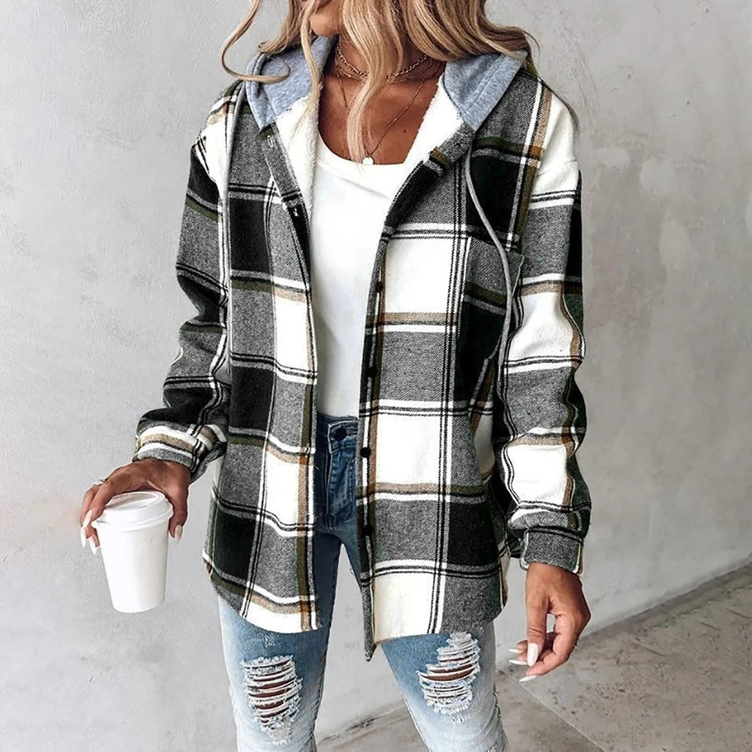 Sandra | Hooded Plaid Shacket