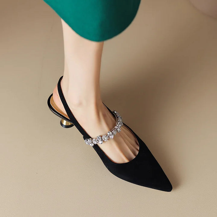 Lydia | Sparkle Strap Kitten Heels