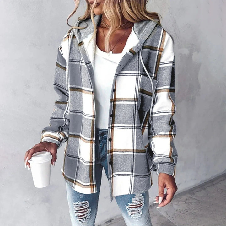 Sandra | Hooded Plaid Shacket