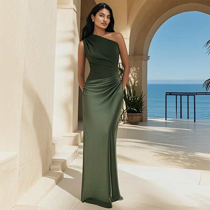 Selene | One-Shoulder Satin Gown