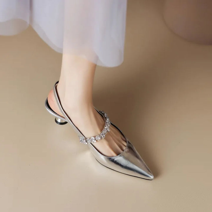 Lydia | Sparkle Strap Kitten Heels