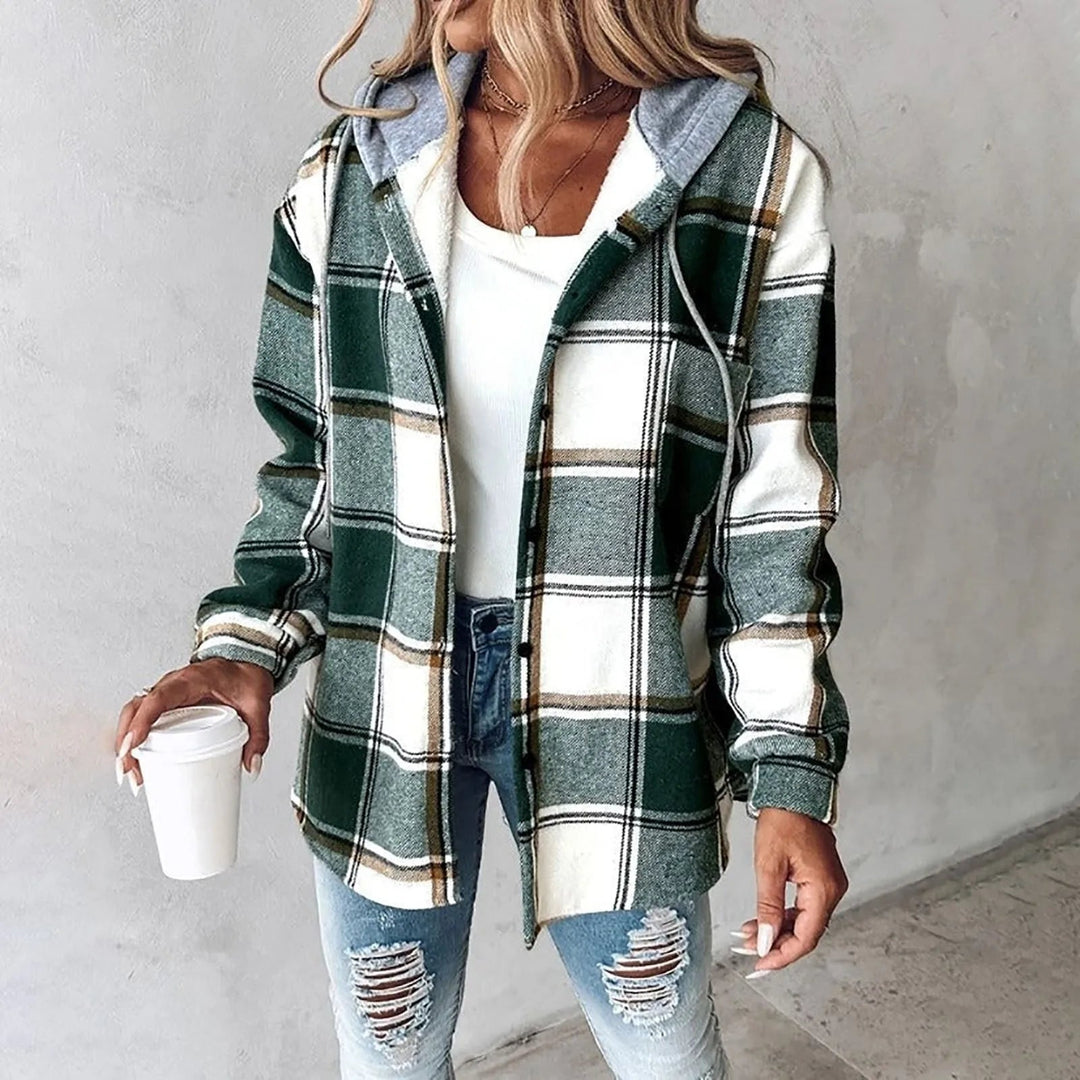 Sandra | Hooded Plaid Shacket
