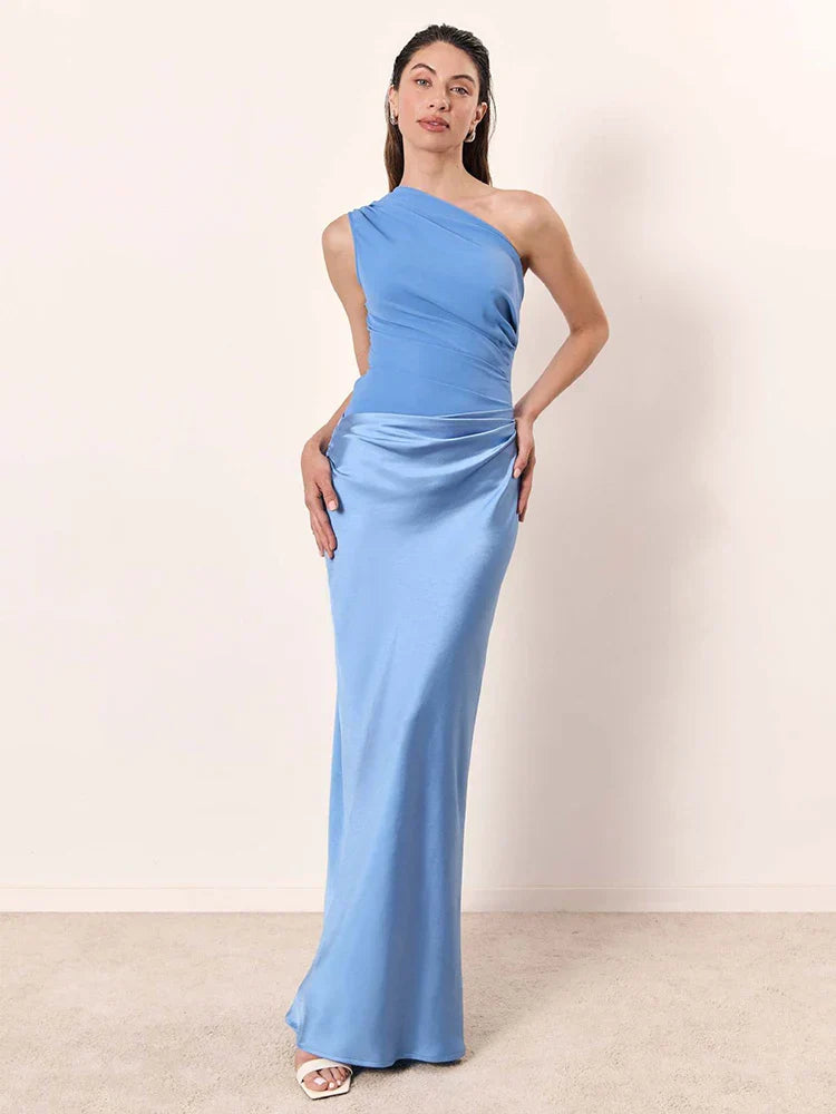 Selene | One-Shoulder Satin Gown
