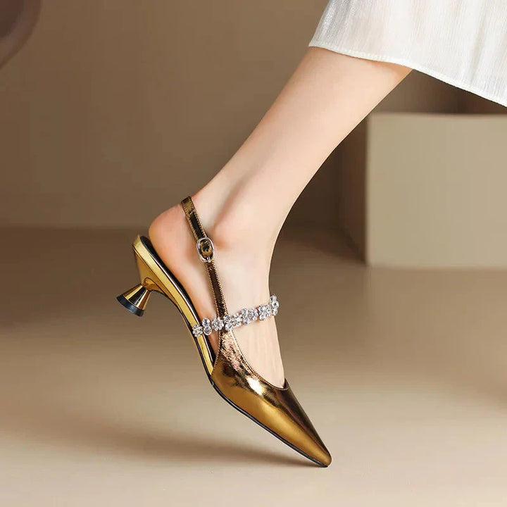 Lydia | Sparkle Strap Kitten Heels