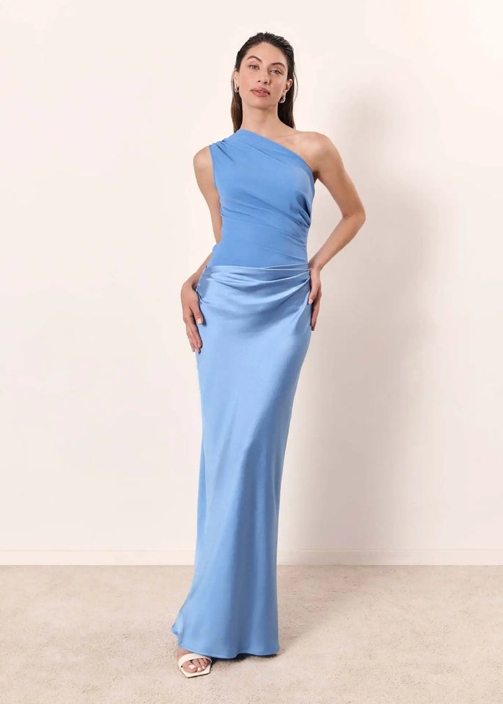 Selene | One-Shoulder Satin Gown
