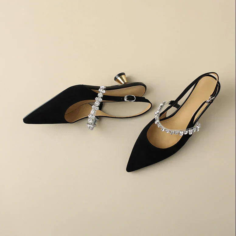 Lydia | Sparkle Strap Kitten Heels
