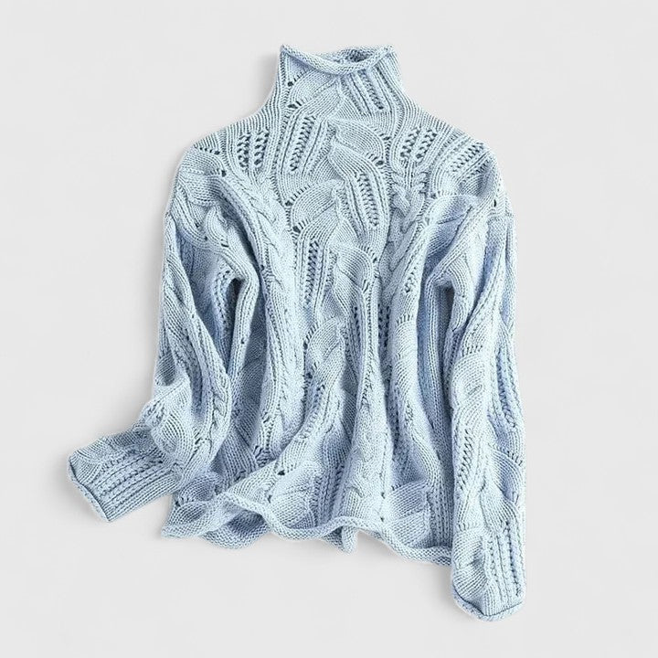 Helen | Textured Knit Turtleneck Sweater