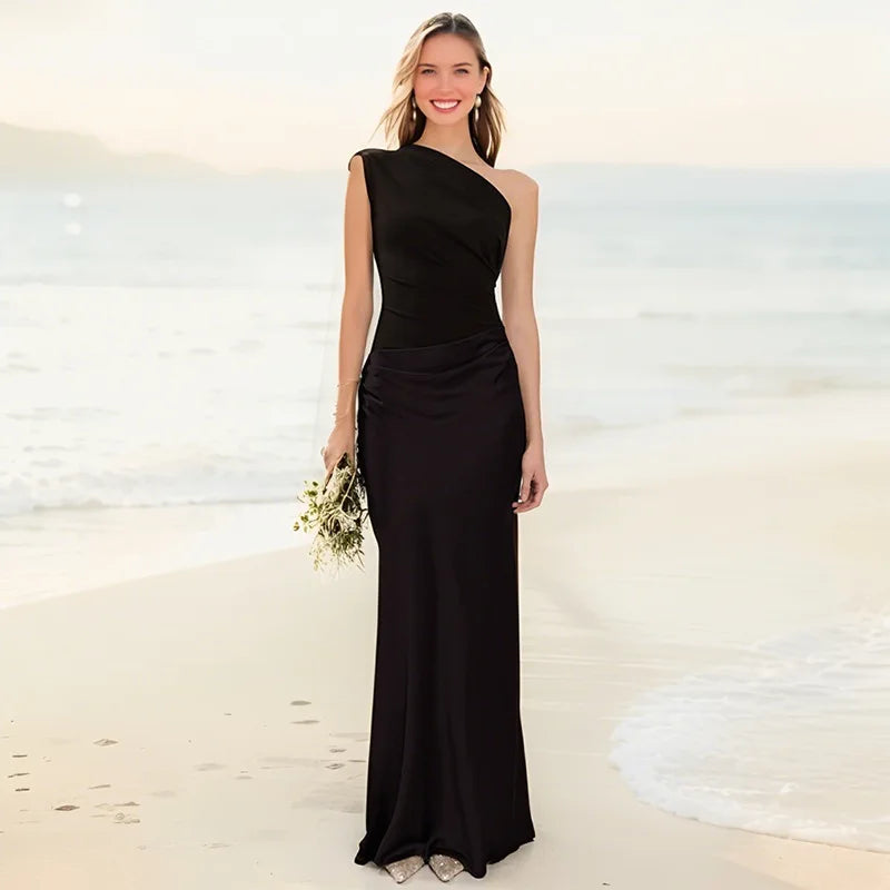 Selene | One-Shoulder Satin Gown