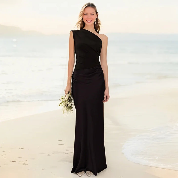 Selene | One-Shoulder Satin Gown