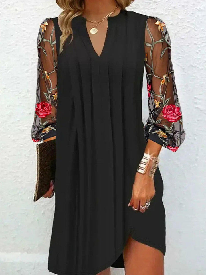 Veronica | Embroidered Sleeve Shift Dress