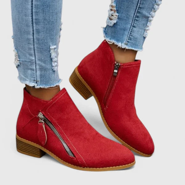 Linda | Side-Zip Suede Ankle Boots