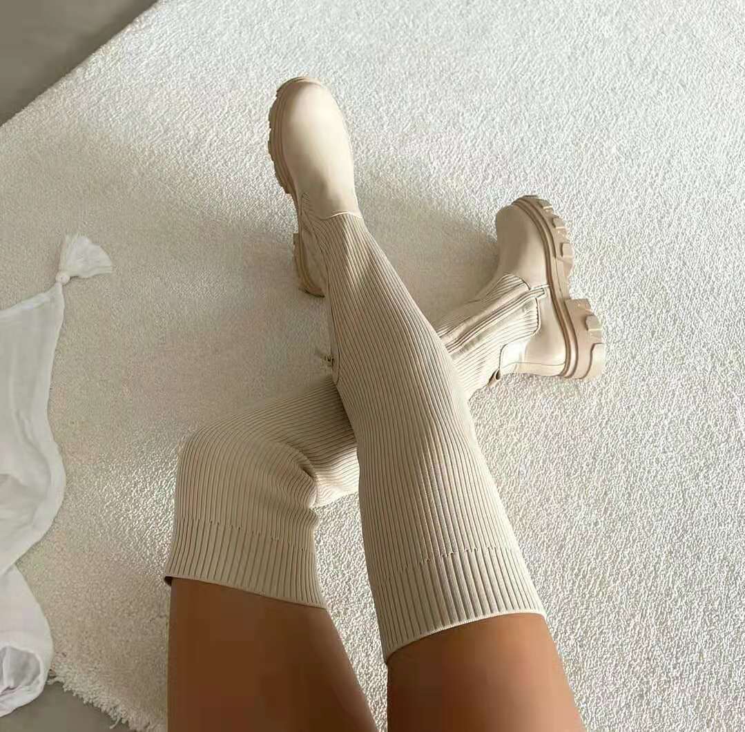 Bianca | Ribbed Over-the-Knee Zip Boots