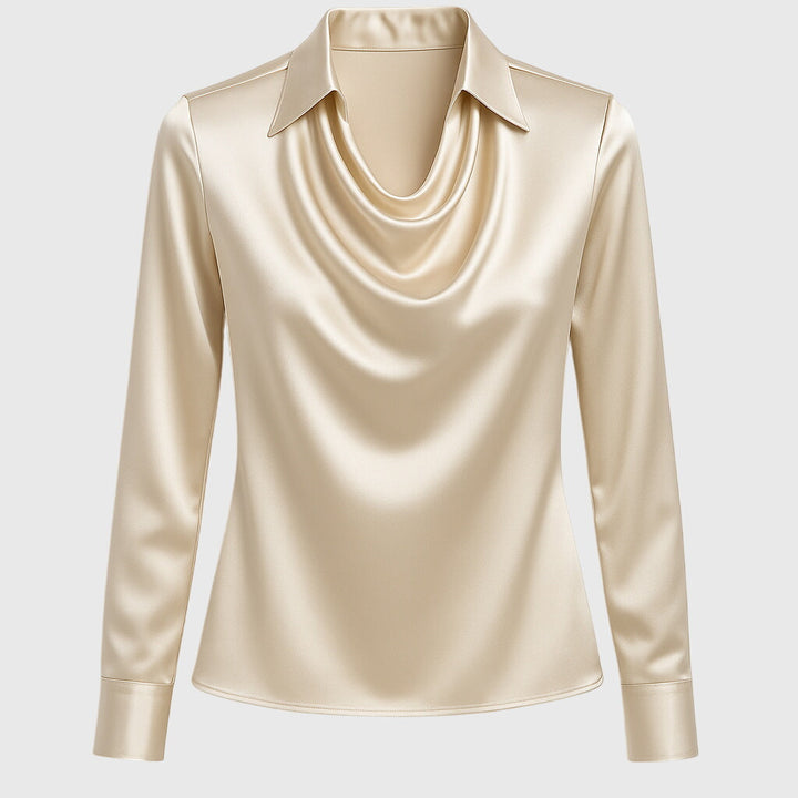 Claudia | Satin Drape Blouse