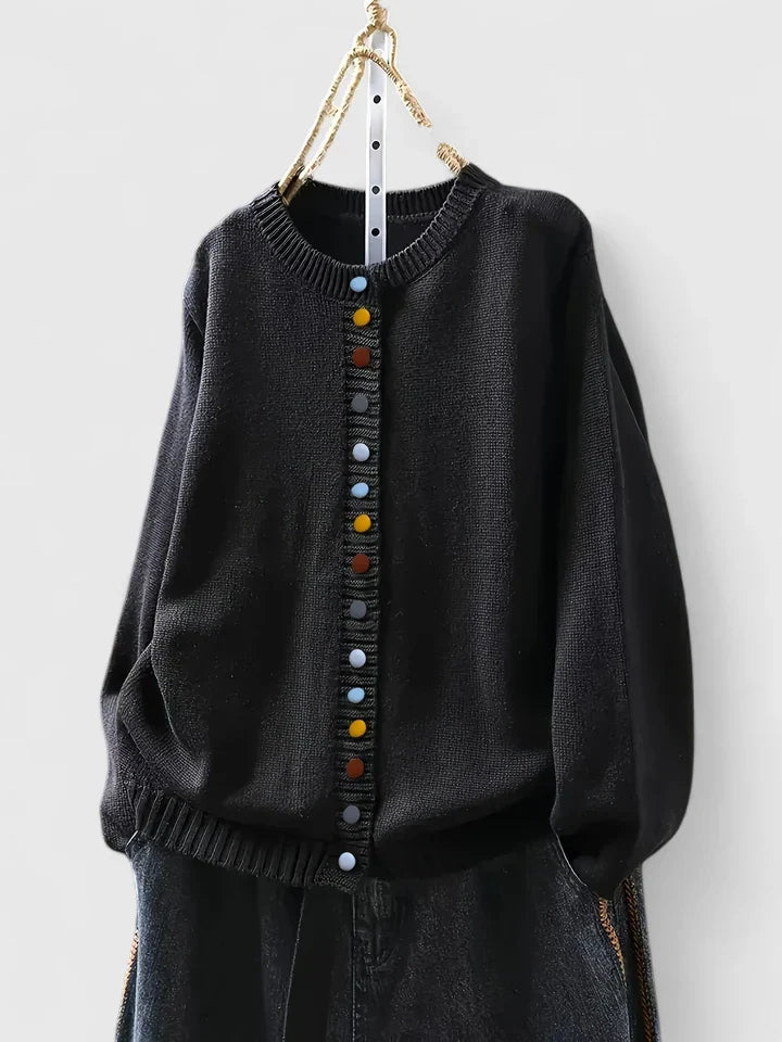 Rita | Color Button Knit Cardigan