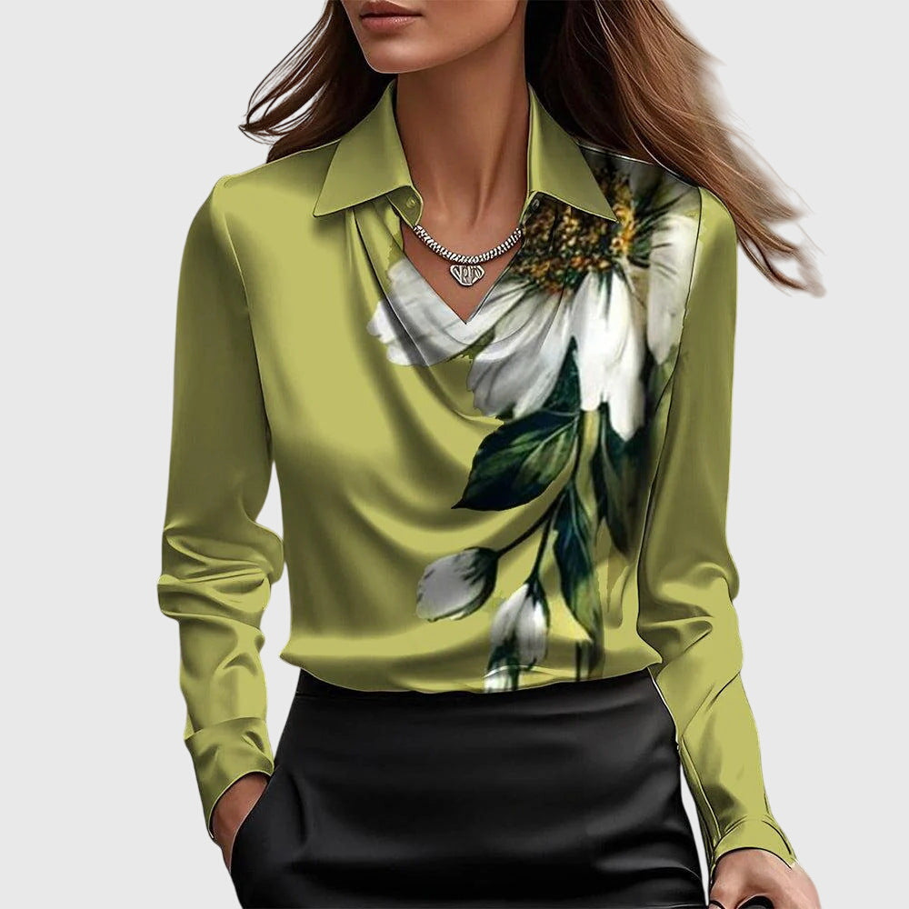 Claudia | Satin Drape Blouse