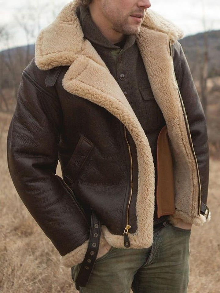 Aiden | Classic Shearling Leather Jacket