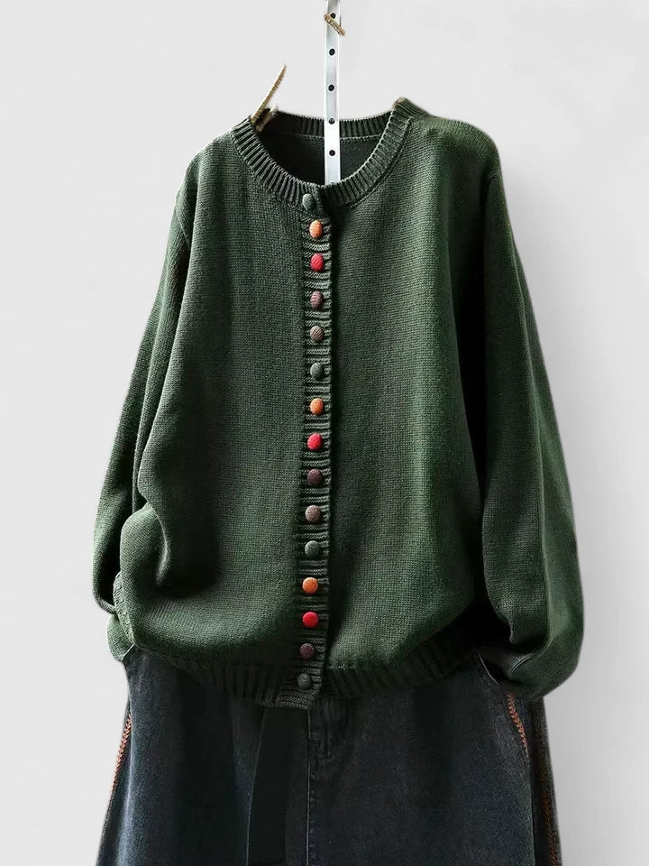 Rita | Color Button Knit Cardigan