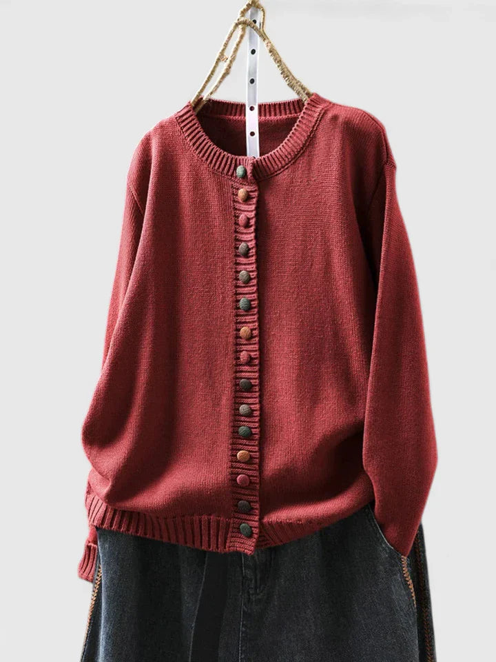 Rita | Color Button Knit Cardigan