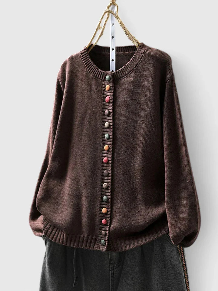 Rita | Color Button Knit Cardigan