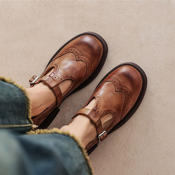 Edith | Vintage Buckle Oxford Flats