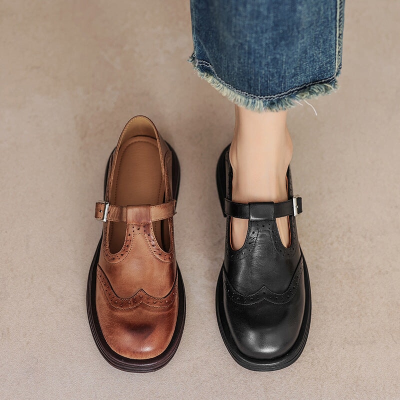 Edith | Vintage Buckle Oxford Flats