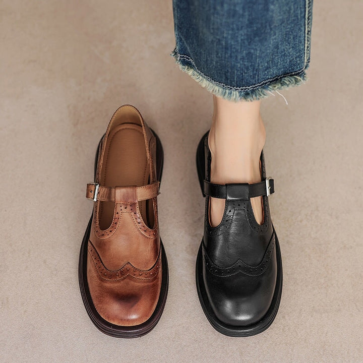 Edith | Vintage Buckle Oxford Flats